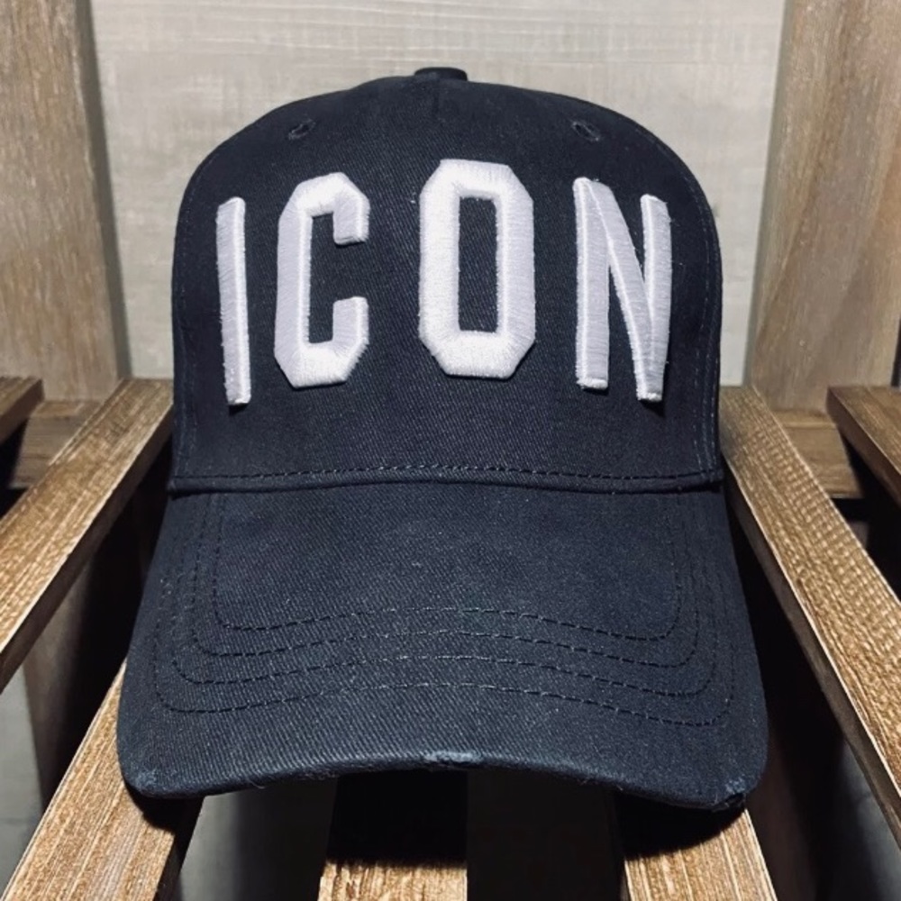 DSQUARED 2 BLACK White ICON Baseball Cap Hat